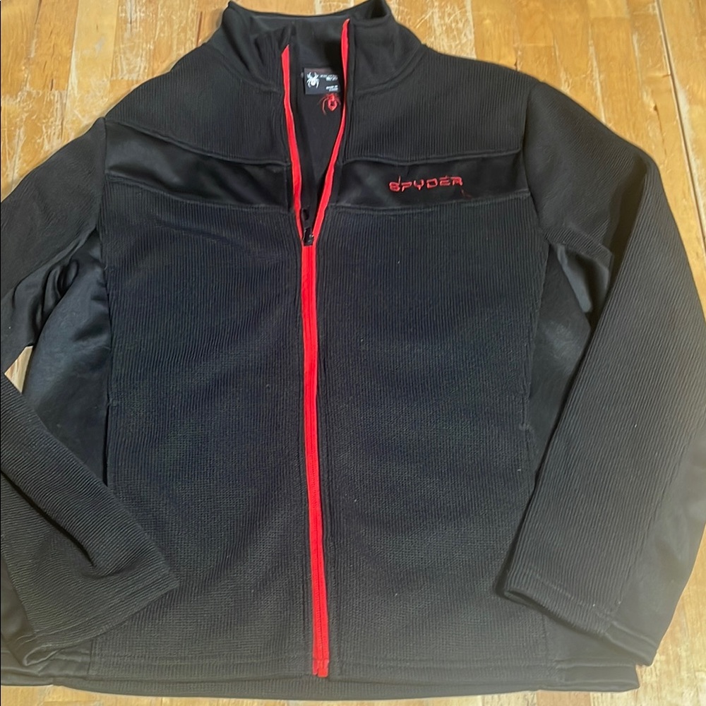 Youth Spyder Black and Red zip up Jacket